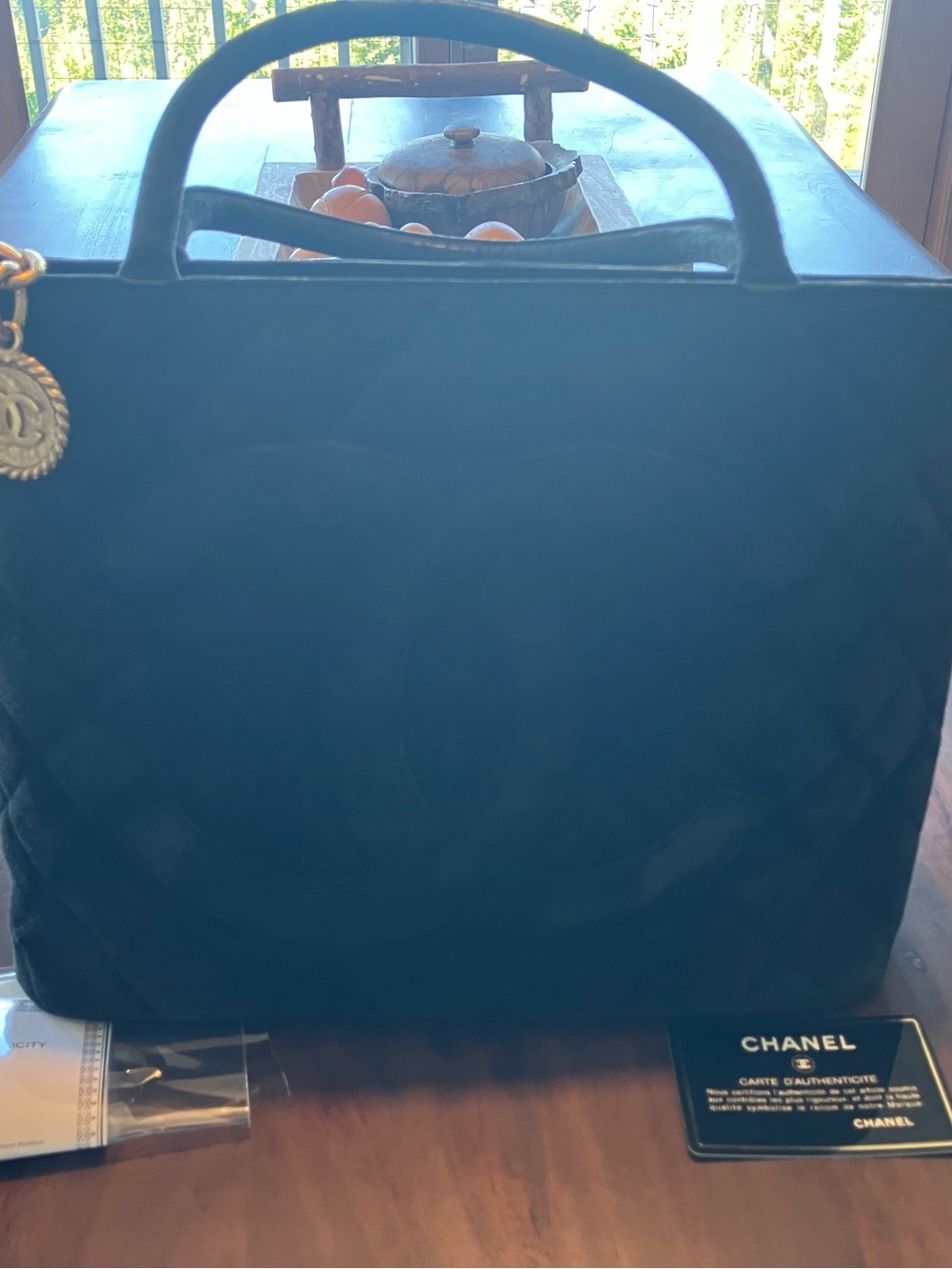 CHANEL Black Quilted Satchel with CC Charm - Picture 10 of 12